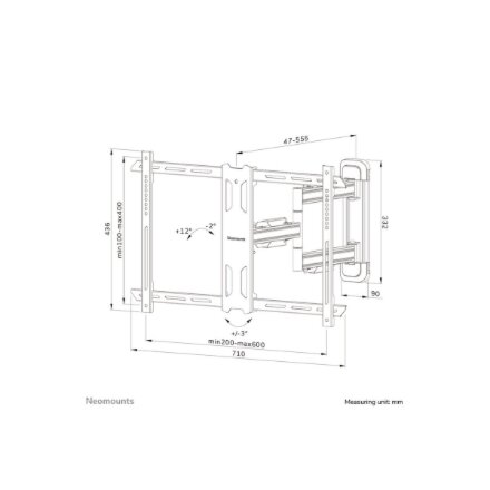 Neomounts Wall mount , WL40S-850BL16 TV mount wall , Full motion, Tilt, Swivel , 40-70 , Maximum weight (capacity) 45 kg , Black