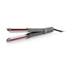 ETA Hair Straightener and Curler , ETA132390000 Fenité Exclusive 2-in-1 , Ceramic heating system , Temperature (min) 140 °C , Temperature (max) 200 °C , Number of heating levels 5 , 1700 W , Grey/Pink