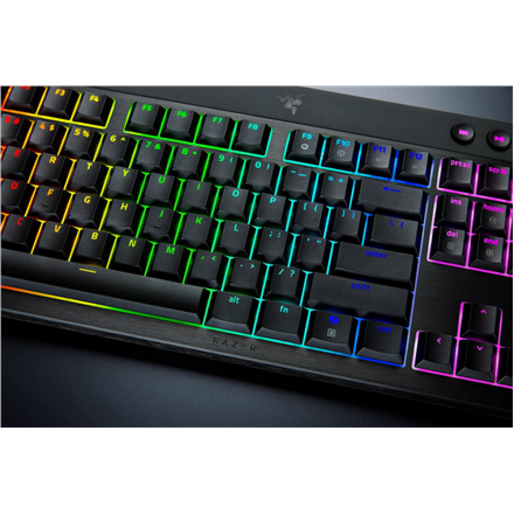 Razer BlackWidow V4 Low-profile HyperSpeed , Gaming keyboard , Wireless , US , Bluetooth, 2.4 GHz, USB Type-C , Yellow Linear
