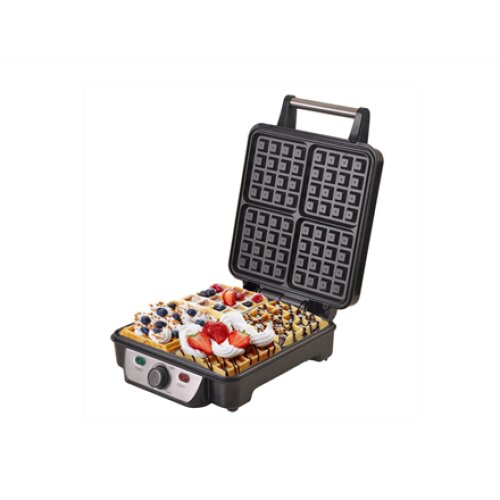 Camry , Waffle maker , CR 3025 , 1150 W , Number of pastry 4 , Belgium , Black/Stainless steel