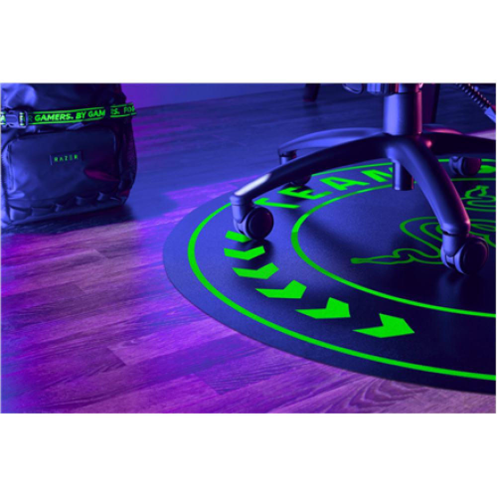Razer Floor Rug , Black/Green