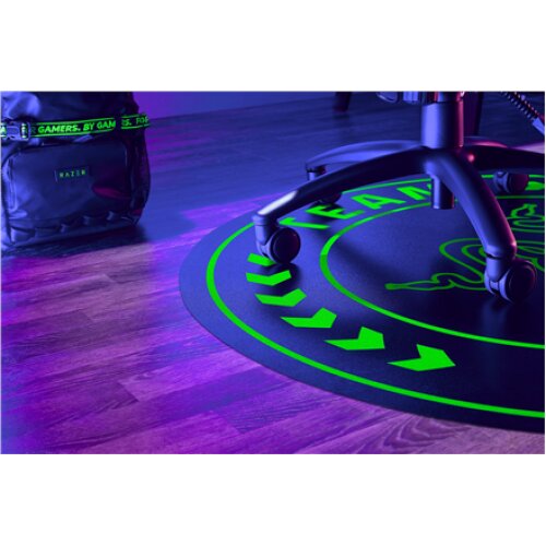 Razer Floor Rug , Black/Green