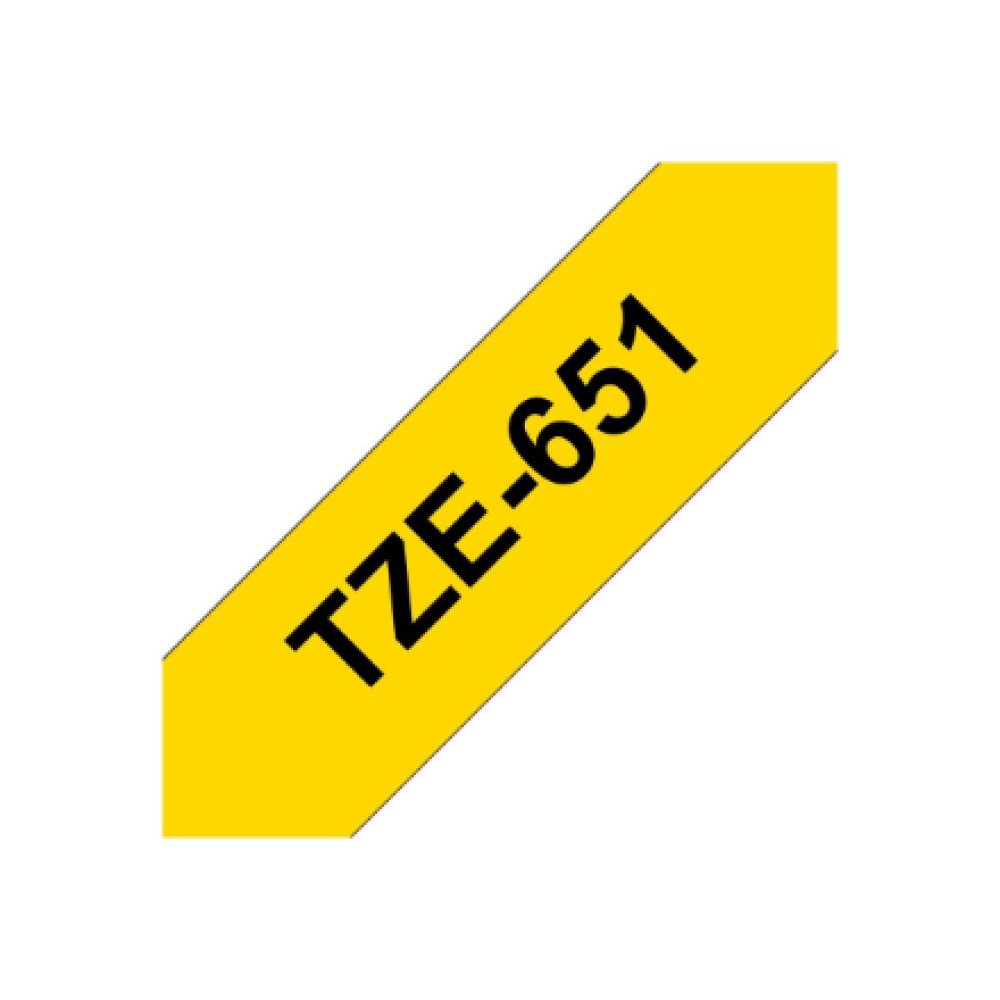Brother , TZe-651 Laminated Tape , Black On Yellow , TZe , 8 m , 2.4 cm
