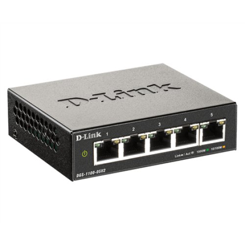 D-Link , Smart Managed Switch , DGS-1100-05V2/E , Managed L2 , Rackmountable , Gigabit Ethernet (copper) ports quantity 5