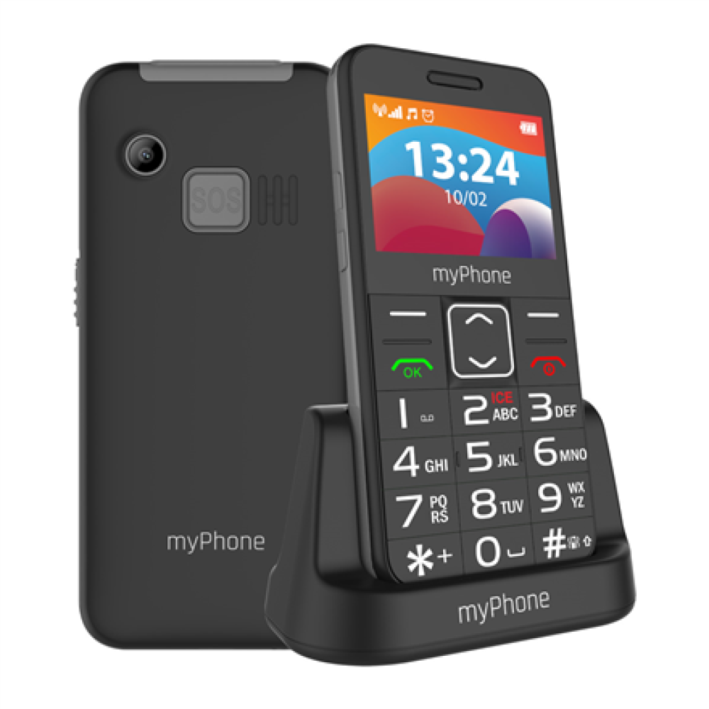 myPhone HALO , 3 LTE , Black , 2.4 , IPS , 48 MB , 128 MB , Dual SIM , Nano SIM , 3G , Bluetooth , 2.1 , USB version Type-C , Built-in camera , Main camera resolution 0.3 MP , 1400 mAh