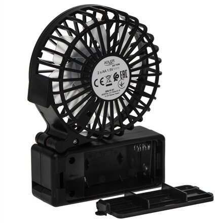Adler Foldable Mini Fan , AD 7336 , Desk Fan , Diameter 6.5 cm , Number of speeds 1 , Black