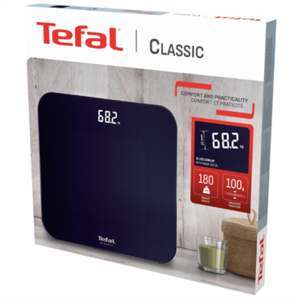TEFAL Bathroom Scale , Classic PP1900V0 , Maximum weight (capacity) 180 , Accuracy 100 g , Dark Blue