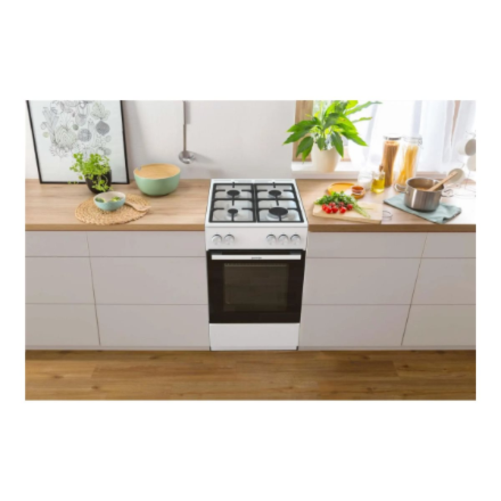 Gorenje GG5A10WFFM , Cooker , Hob type Gas , Oven type Gas , White , Width 50 cm , Grilling , Depth 59.4 cm , 70 L