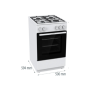 Gorenje GG5A10WFFM , Cooker , Hob type Gas , Oven type Gas , White , Width 50 cm , Grilling , Depth 59.4 cm , 70 L