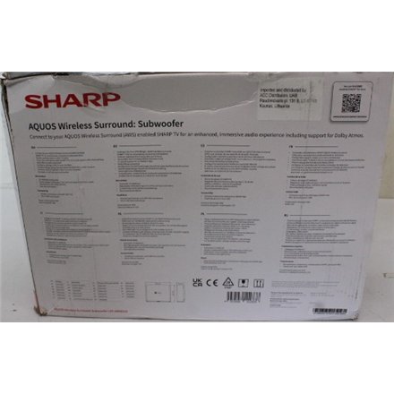 SALE OUT. Sharp AQUOS Wireless Surround Subwoofer , Sharp , AQUOS Surround Subwoofer , CP-AWS0101 , Wi-Fi , DAMAGED PACKAGING, USED