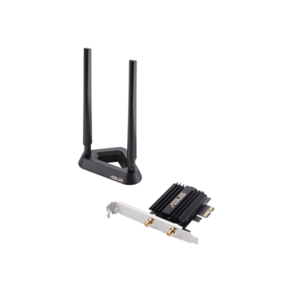 Asus PCE-AX58BT Wi-Fi 6 (802.11ax) AX3000 Dual-Band PCIe Wi-Fi Adapter , Asus , PCI-E adapter , PCE-AX58BT , 3000 Mbit/s , Antenna type 2xExternal