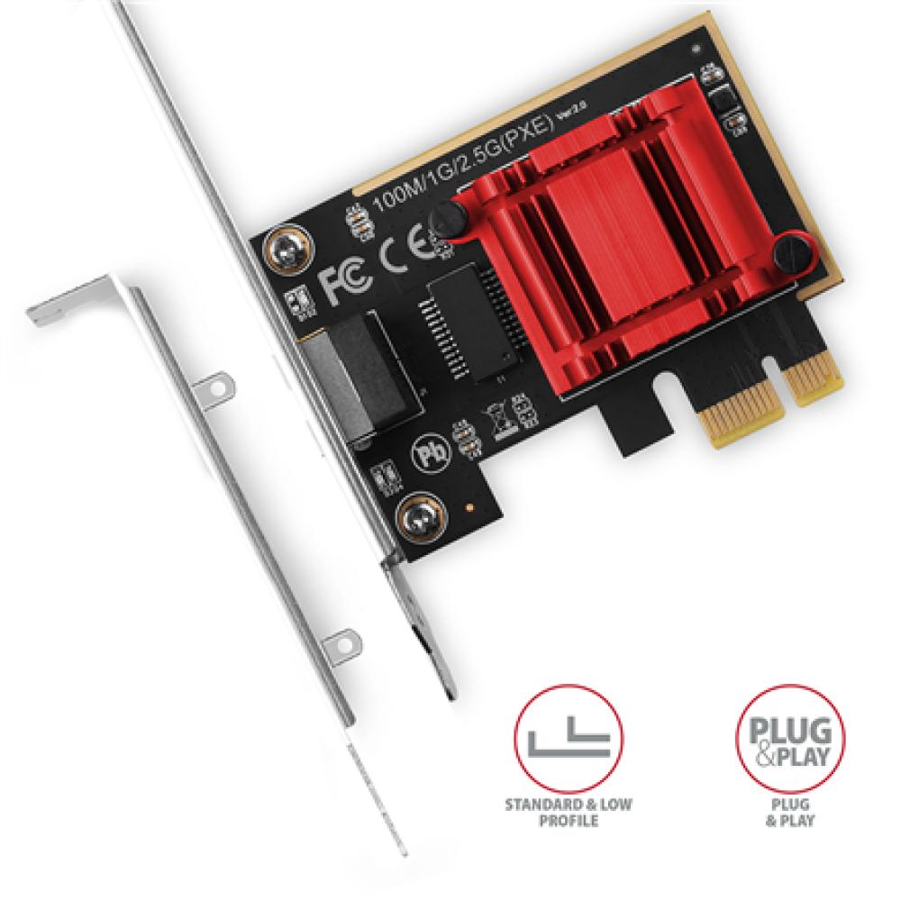 AXAGON PCI-Express network card with 2.5 Gbit/s transmission rate and PXE support , PCEE-G25