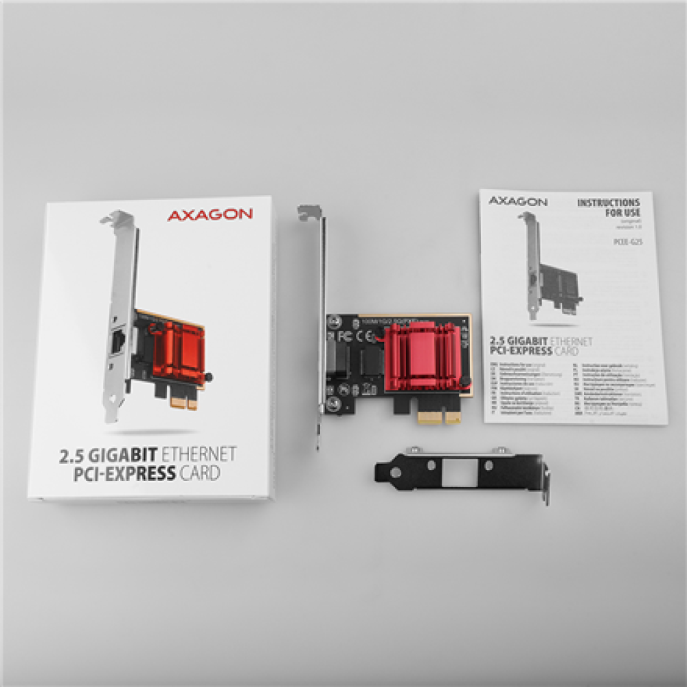 AXAGON PCI-Express network card with 2.5 Gbit/s transmission rate and PXE support , PCEE-G25