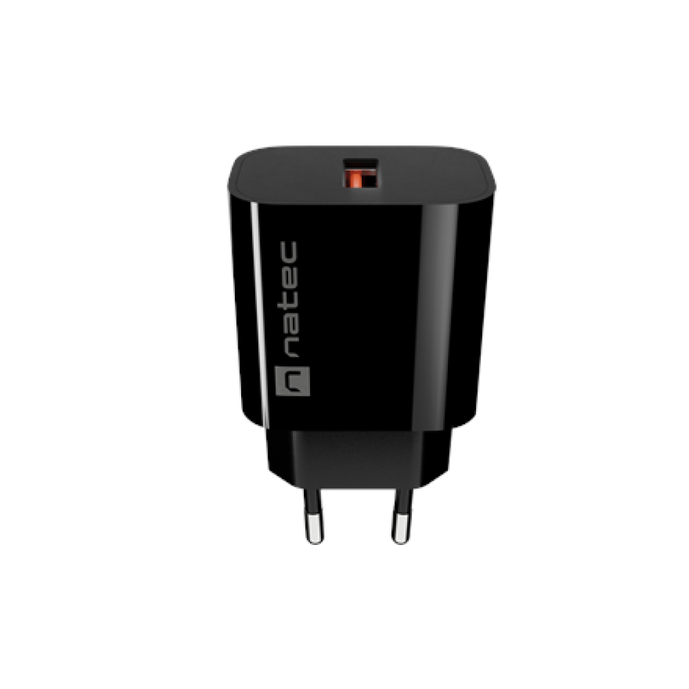 Natec Ribera USB Charger 1X USB-A 18W, Black