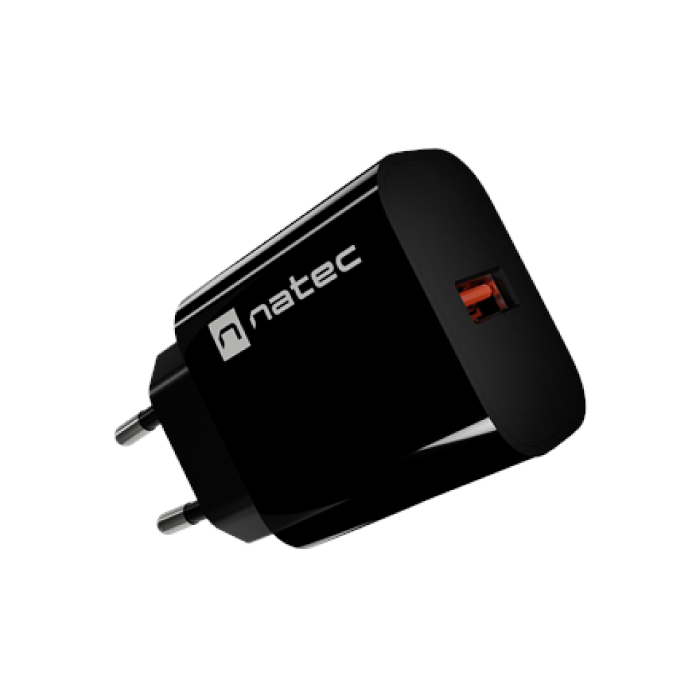 Natec Ribera USB Charger 1X USB-A 18W, Black