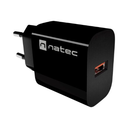 Natec Ribera USB Charger 1X USB-A 18W, Black