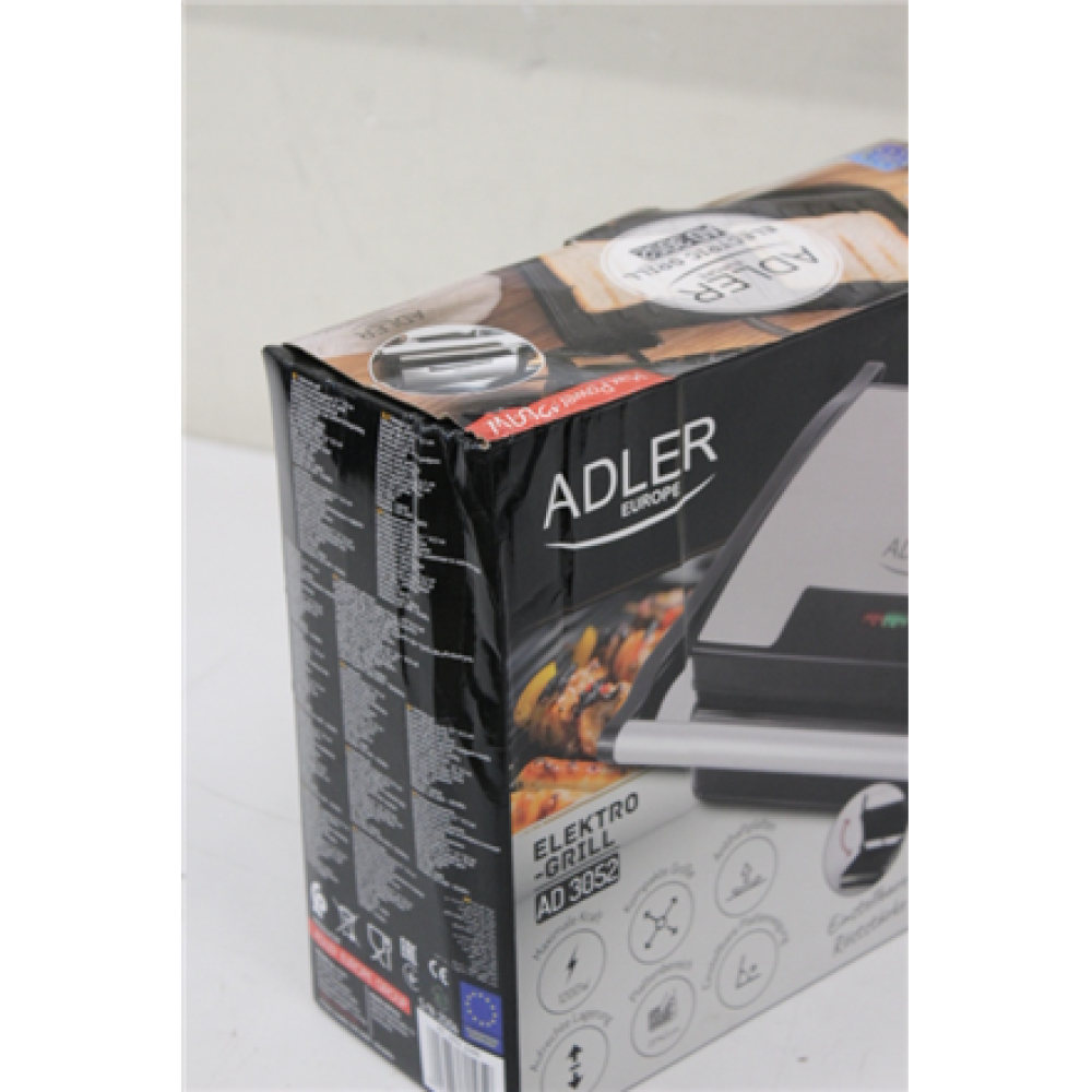 SALE OUT. Adler AD 3052 Electric grill, Non-stick grill plates , Adler Electric Grill , AD 3052 , Table , 1200 W , Stainless steel , DAMAGED PACKAGING