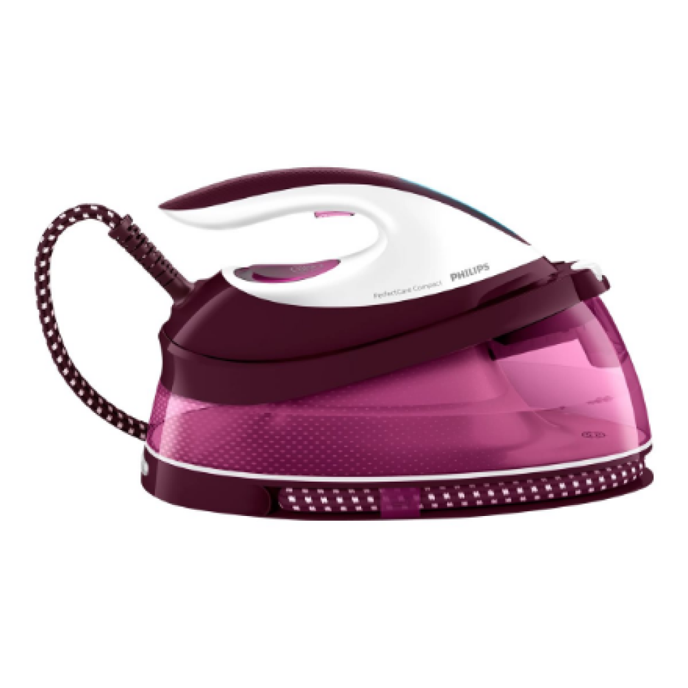 Philips Steam Station , GC7842/40 PerfectCare Compact , 2400 W , 1.5 L , 6.5 bar , Auto power off , Vertical steam function , White/Purple
