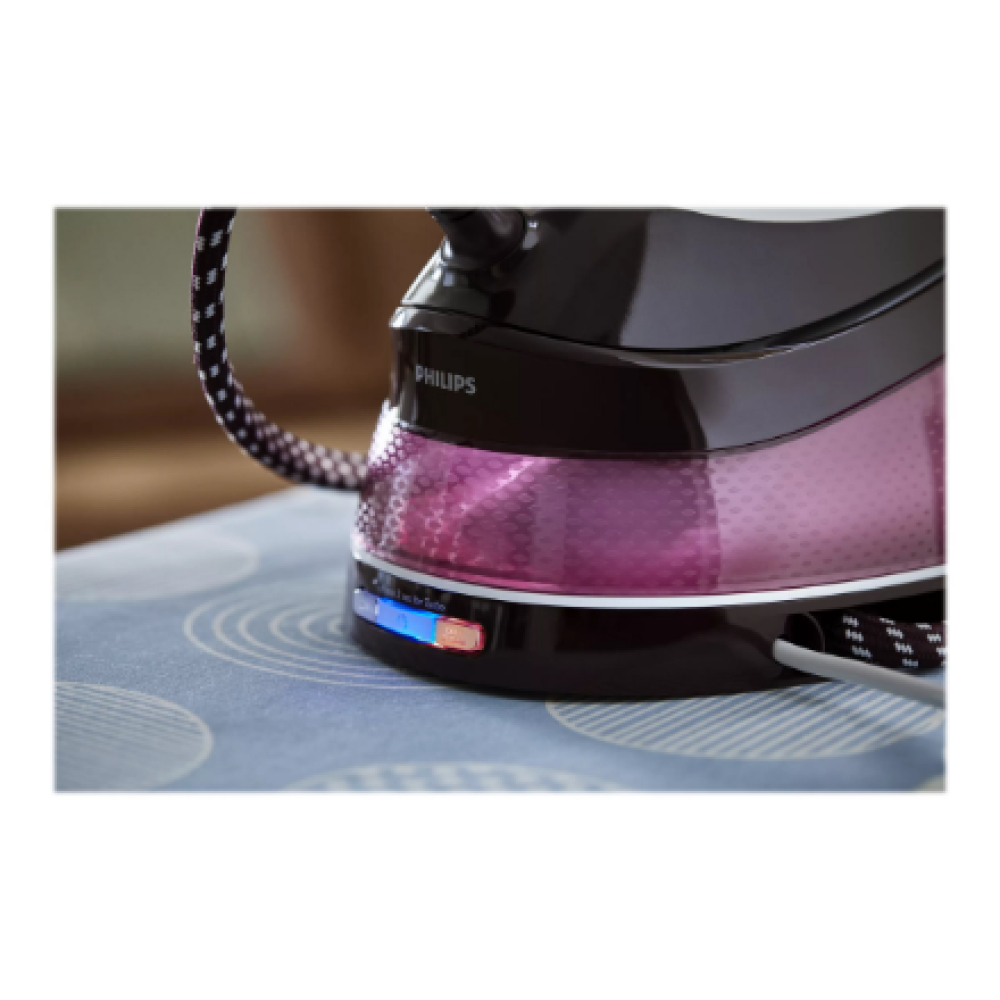 Philips Steam Station , GC7842/40 PerfectCare Compact , 2400 W , 1.5 L , 6.5 bar , Auto power off , Vertical steam function , White/Purple