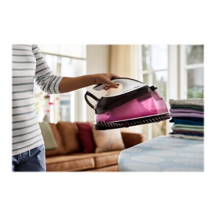 Philips Steam Station , GC7842/40 PerfectCare Compact , 2400 W , 1.5 L , 6.5 bar , Auto power off , Vertical steam function , White/Purple