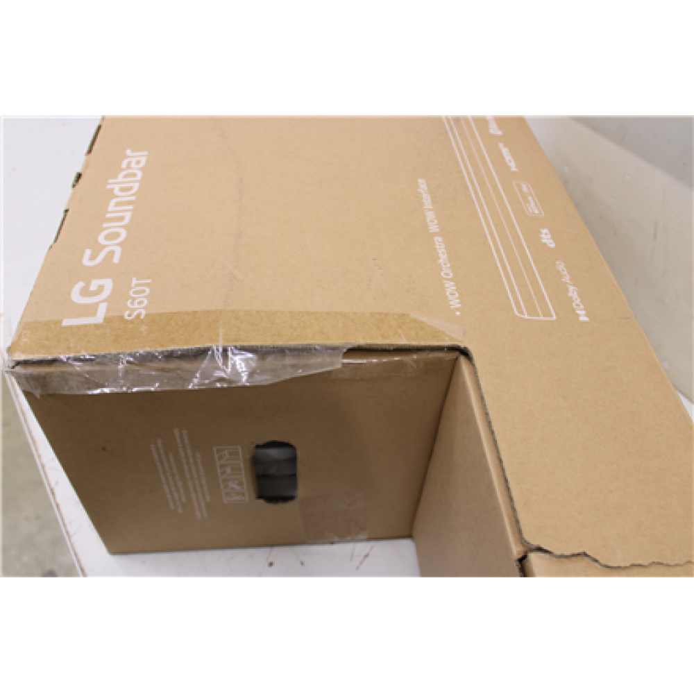 SALE OUT. LG Soundbar 3.1 channel sound system S60T , SALE OUT. LG Soundbar 3.1 Channel Sound System , S60T , DAMAGED PACKAGING,SCRATCHES LONG SPEAKER , Bluetooth