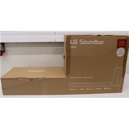 SALE OUT. LG Soundbar 3.1 channel sound system S60T , LG Soundbar 3.1 Channel Sound System , S60T , DAMAGED PACKAGING,SCRATCHES LONG SPEAKER , Bluetooth