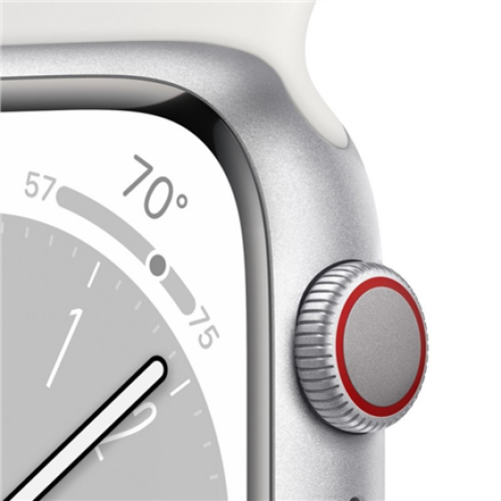Apple Watch Series 8 GPS + Cellular MP4A3UL/A Smart watches GPS (satellite) Retina LTPO OLED Touchscreen 41mm Waterproof Bluetooth Water-resistant, Dust-resistant, Crack-resistant Silver Wi-Fi
