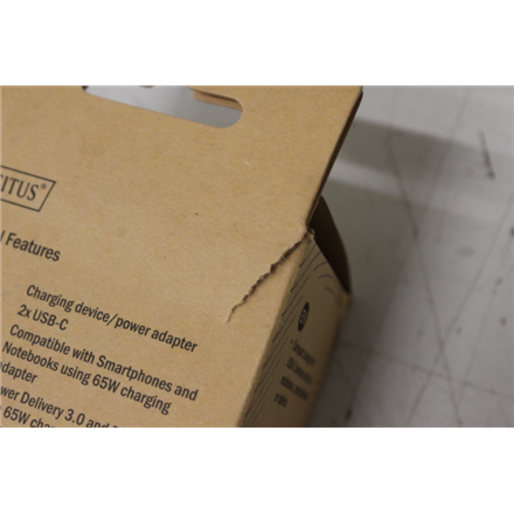 Digitus USB-C Charger, 2-port, 65W GaN , DAMAGED PACKAGING, UNPACKED