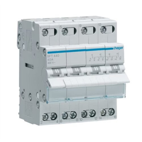 Hager Power Switch Modular Suitable For Electric Generators SFT440 White