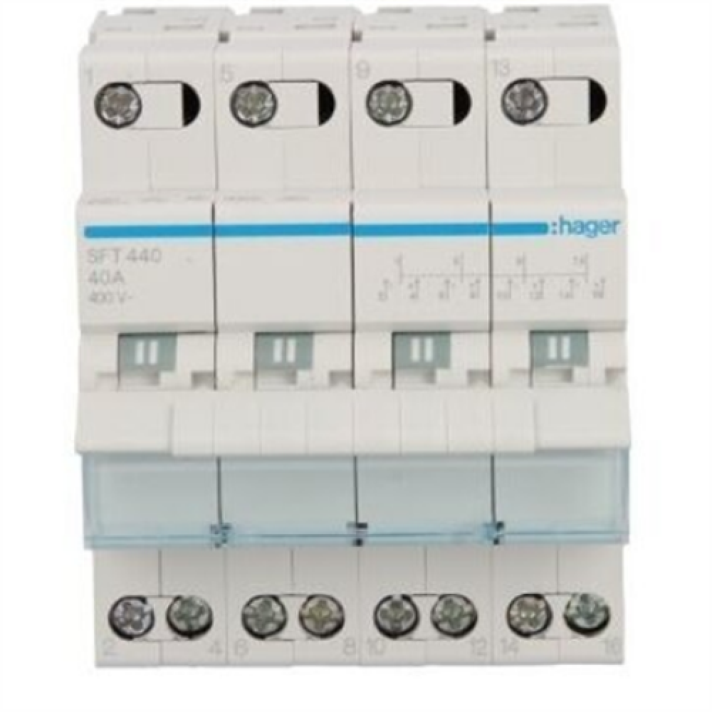 Hager Power Switch Modular Suitable For Electric Generators SFT440 White