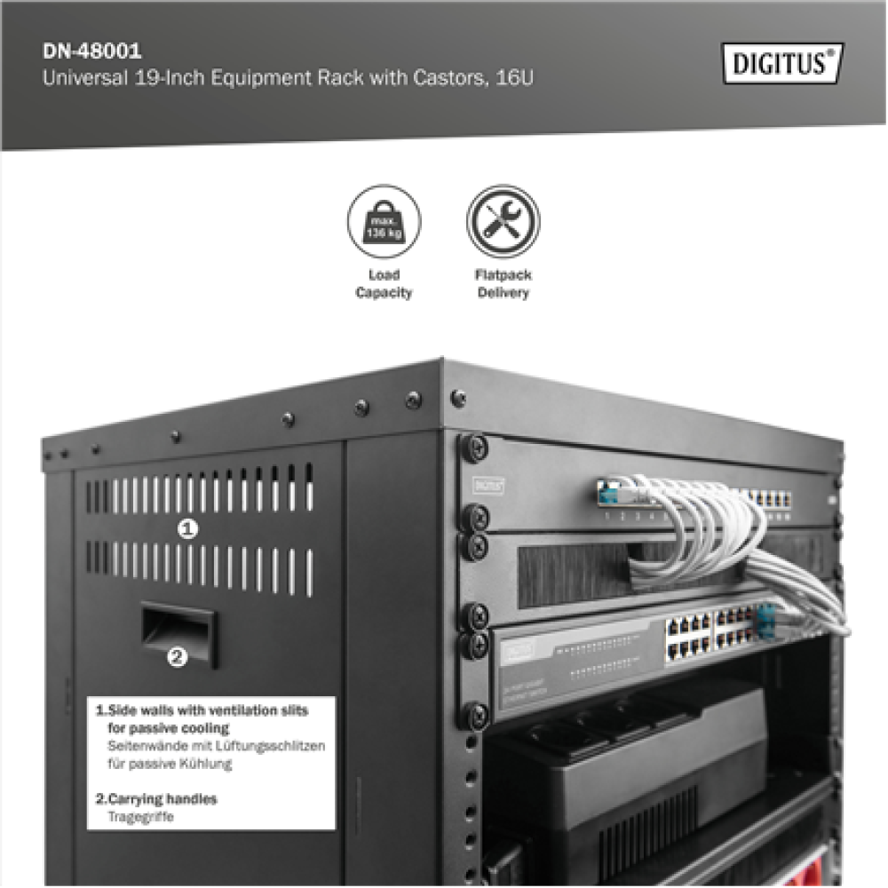 Digitus AVS Rack , DN-48001 , Black