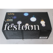SALE OUT. Twinkly Festoon Smart LED Lights 20 AWW (Gold+Silver) G45 bulbs, 10m,Twinkly REFURBISHED, NO MANUAL, DIRTY, 3 MONTHS WARRANTY