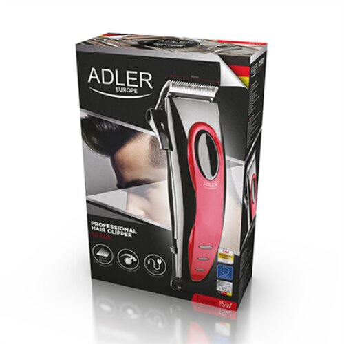Adler , Hair clipper , AD 2825 , Corded , Red