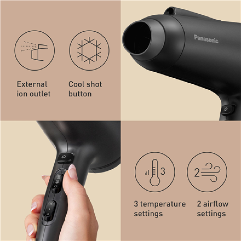 Panasonic Hair Dryer , EH-NE85-K825 , 2500 W , Number of temperature settings 3 , Ionic function , Black