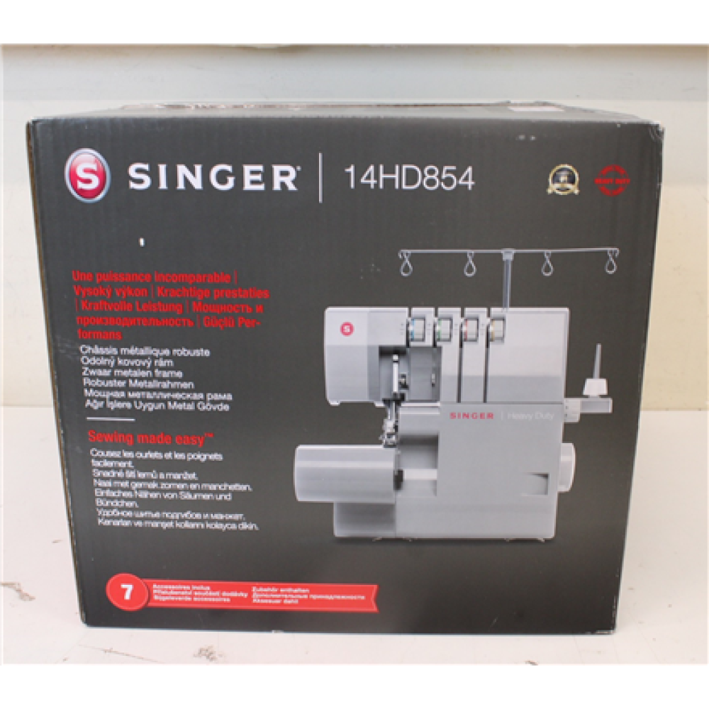 SALE OUT. Singer Sewing Machine , 14HD-854 Heavy Duty Serger , Number of stitches 8 , Grey , DAMAGED PACKAGING