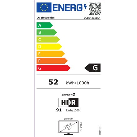 LG OLED42C51LA , 42 , Smart TV , webOS 25 , UHD