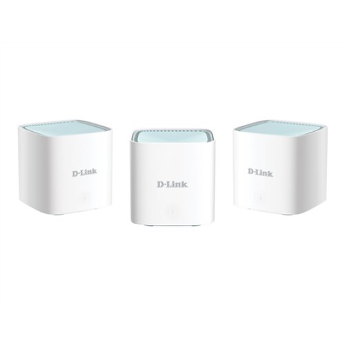 D-Link , EAGLE PRO AI AX1500 Mesh System , M15-3 (3-pack) , 802.11ax , 1200+300 Mbit/s , 10/100/1000 Mbit/s , Mesh Support Yes , MU-MiMO Yes , No mobile broadband , Antenna type 2 x 2.4G WLAN Internal Antenna, 2 x 5G WLAN Internal Antenna