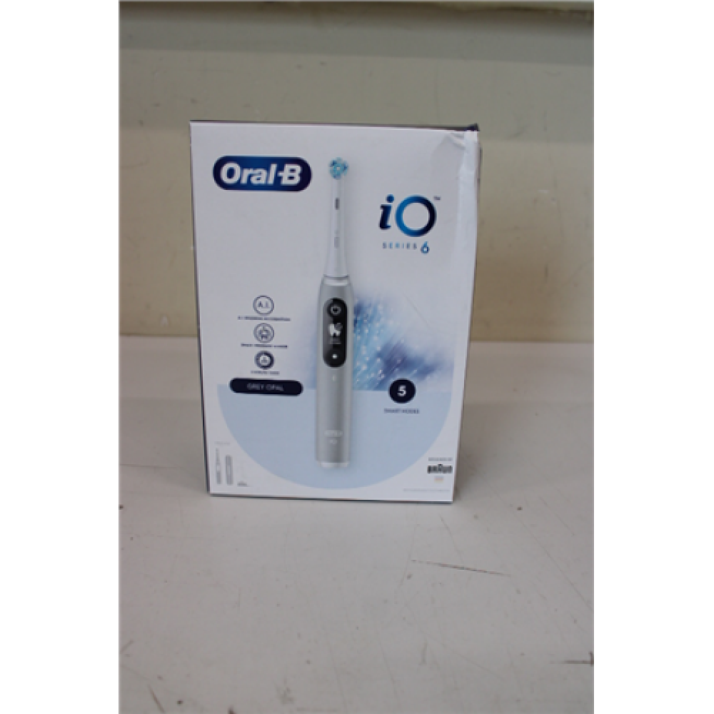 SALE OUT. Oral-B iO6 Ultimate Clean Electric Toothbrush, Grey Opal , Oral-B Toothbrush , iO Series 6 , Rechargeable , For adults , Number of brush heads included 1 , Number of teeth brushing modes 5 , Grey Opal , DAMAGED PACKAGING
