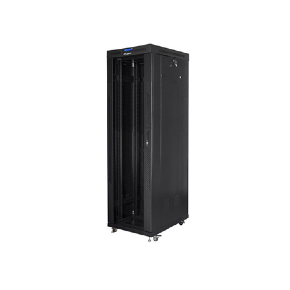 Lanberg , Rack cabinet 19 free-standing 42U/600x1000 (flat pack) with glass door lCD V2 , FF01-6042-12BL , Black