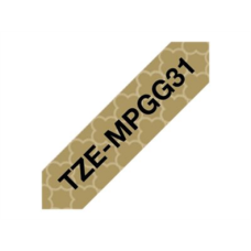 Brother , TZe-MPGG31 , Black On Gold Pattern , TZe