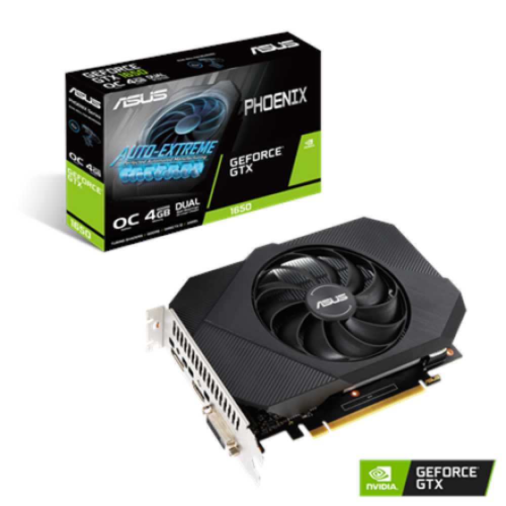 Asus PH-GTX1650-O4GD6 NVIDIA 4 GB GeForce GTX 1650 GDDR6 PCI Express 3.0 Cooling type Active Processor frequency 1410 MHz DVI-D ports quantity 1 HDMI ports quantity 1