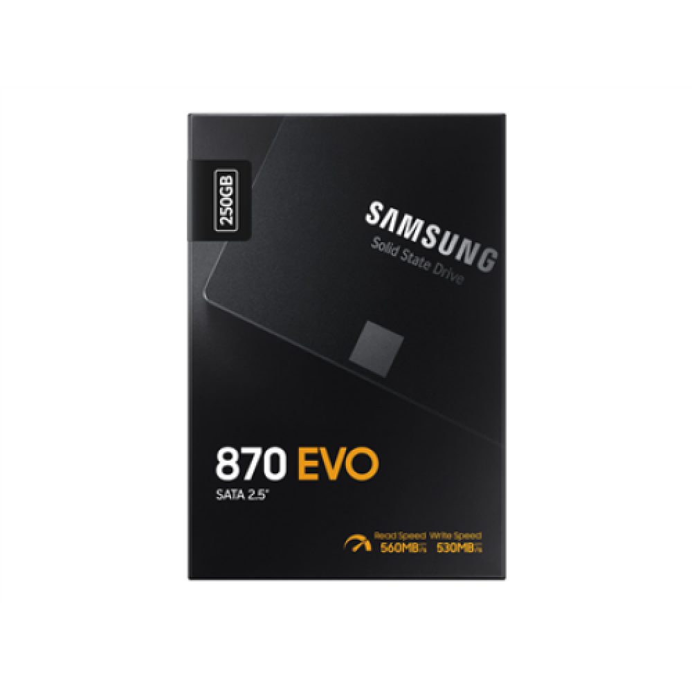 Samsung , SSD , 870 EVO , 250 GB , SSD form factor 2.5 , Solid-state drive interface SATA III , Read speed 560 MB/s , Write speed 530 MB/s