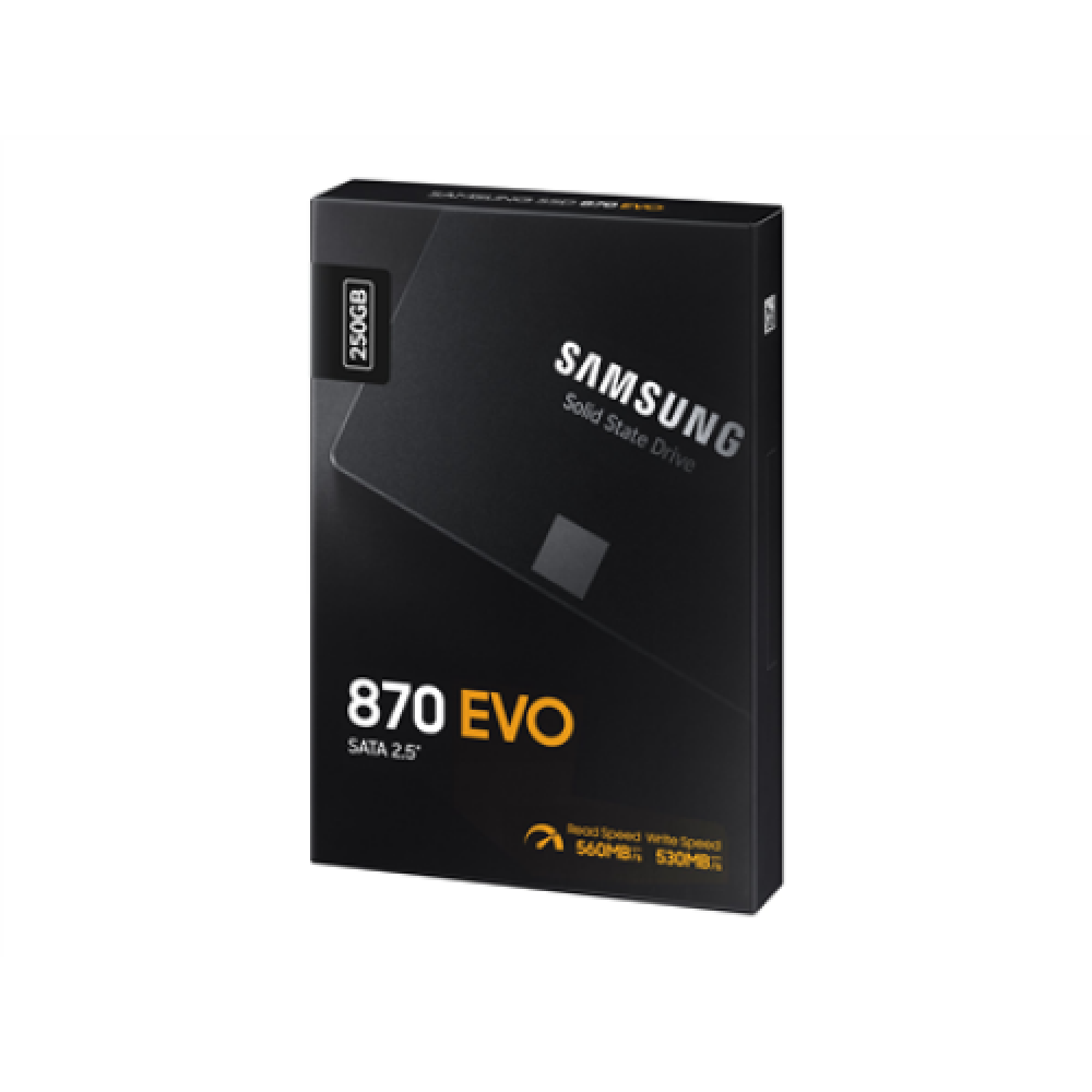 Samsung , SSD , 870 EVO , 250 GB , SSD form factor 2.5 , Solid-state drive interface SATA III , Read speed 560 MB/s , Write speed 530 MB/s