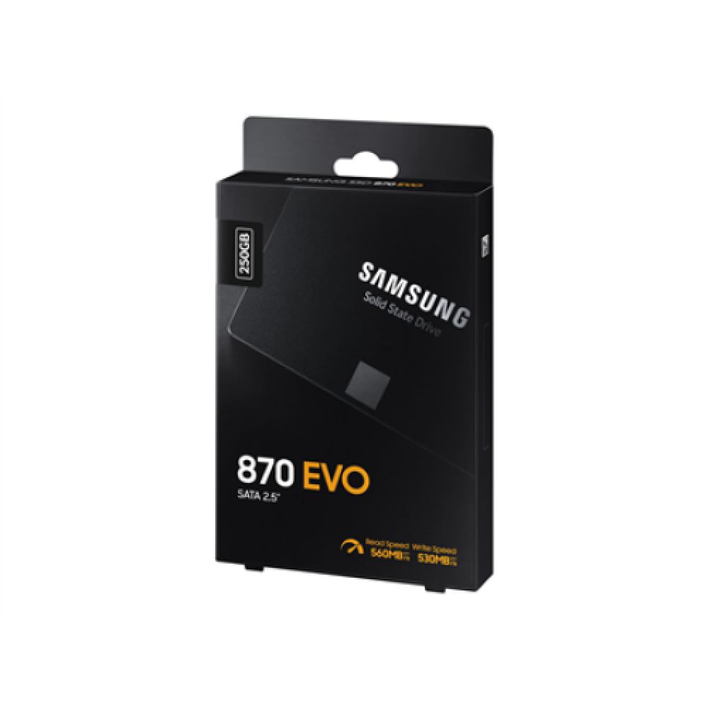 Samsung , SSD , 870 EVO , 250 GB , SSD form factor 2.5 , Solid-state drive interface SATA III , Read speed 560 MB/s , Write speed 530 MB/s