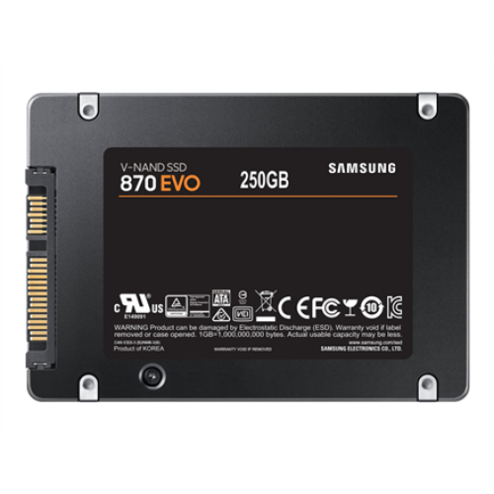 Samsung , SSD , 870 EVO , 250 GB , SSD form factor 2.5 , Solid-state drive interface SATA III , Read speed 560 MB/s , Write speed 530 MB/s