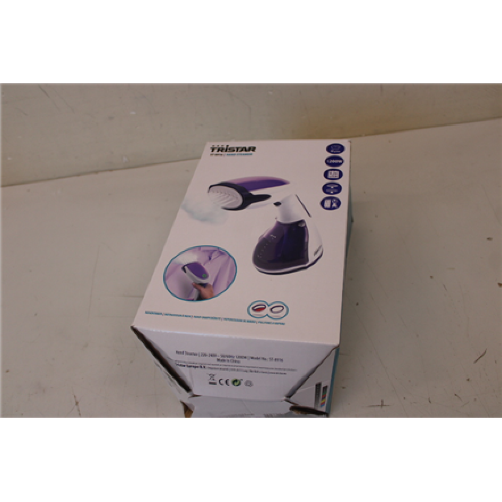 SALE OUT. Tristar ST-8916 Handheld Garment Steamer, 1200W, water tank capacity 0,26L, Continuous steam 20 g/min., white/purple , Tristar , Garment Steamer , ST-8916 , Handheld , 1200 W , 0.26 L , 20 g/min , Purple , DAMAGED PACKAGING