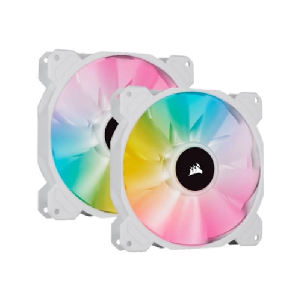 Corsair , 140mm White PWM Fan, Dual Fan Kit with Lighting Node CORE , iCUE SP140 RGB ELITE Performance , Case Fan