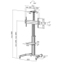 Logilink BP0025 TV stand cart, adjustable TV height, 37–70“, max. 50 kg Logilink Floor stand BP0025 30-70 Maximum weight (capacity) 50 kg