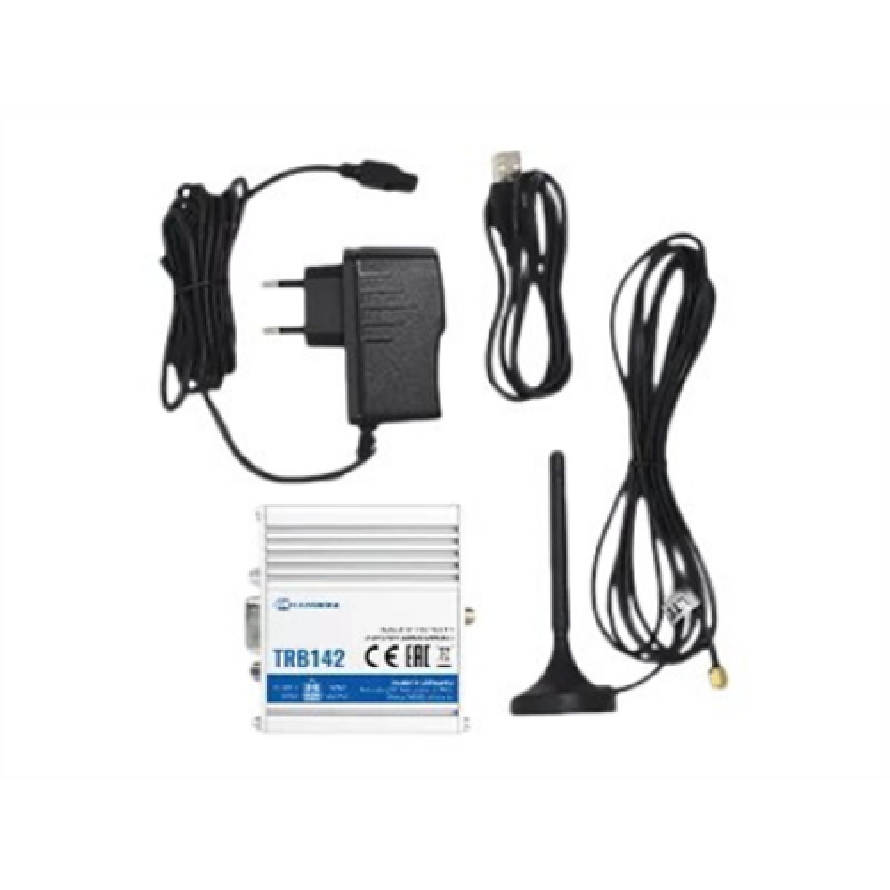 Teltonika TRB142003000 Gateway, 2G/3G/4G LTE (Cat 1), Equipped with RS232 for serial communication , LTE Gateway , TRB142 , No Wi-Fi , Ethernet LAN (RJ-45) ports 0 , Mesh Support No , MU-MiMO No , 2G/3G/4G , Antenna type 1 x SMA for LTE , 1 x Virtual netw