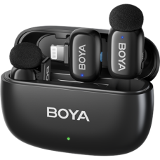 Boya , Mini-15 Ultracompact 2.4GHz Wireless Microphone System with Lightning plug , Black
